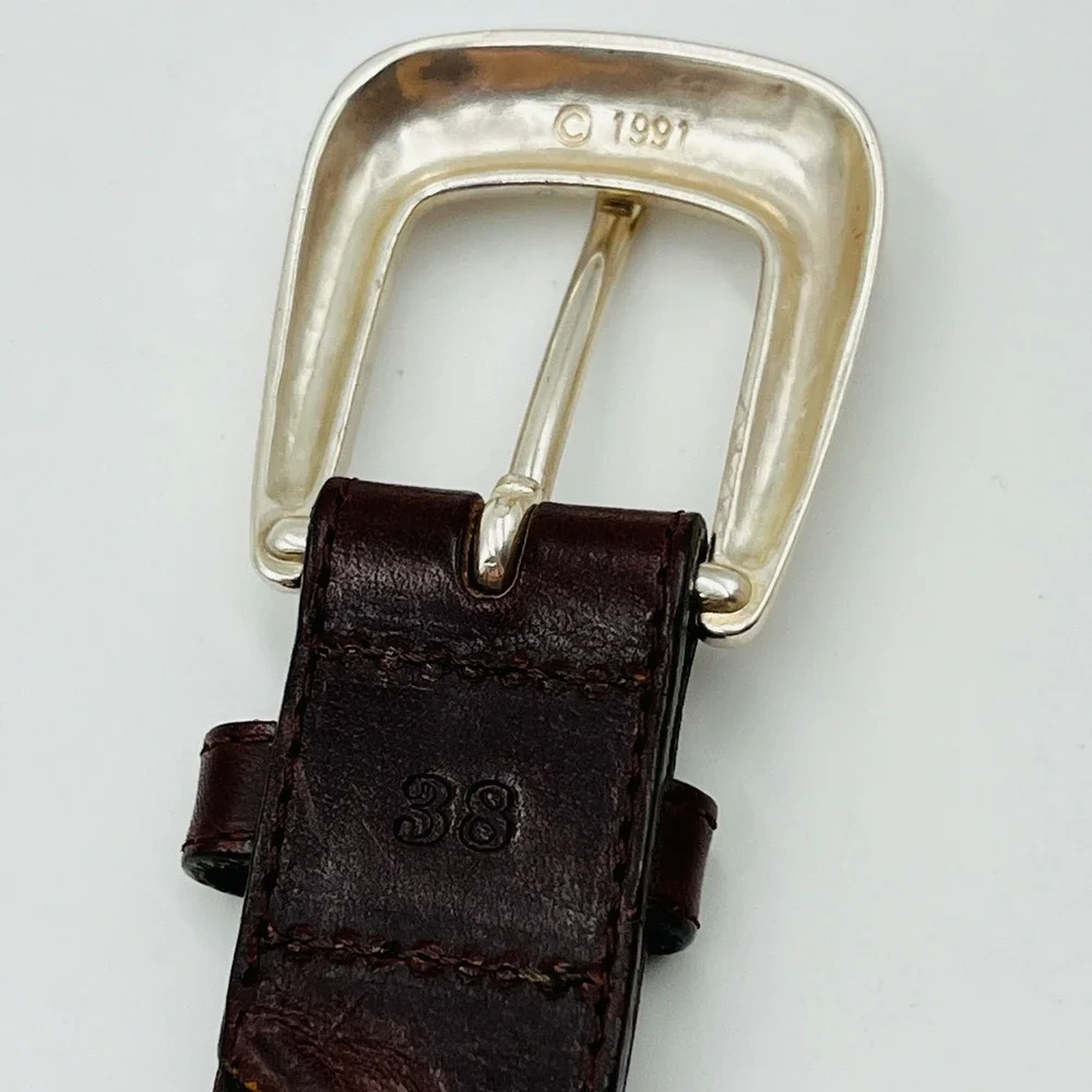 The Territory Ahead Mens 38 Braided Leather Leaf Belt Colorful Western Boho 90s